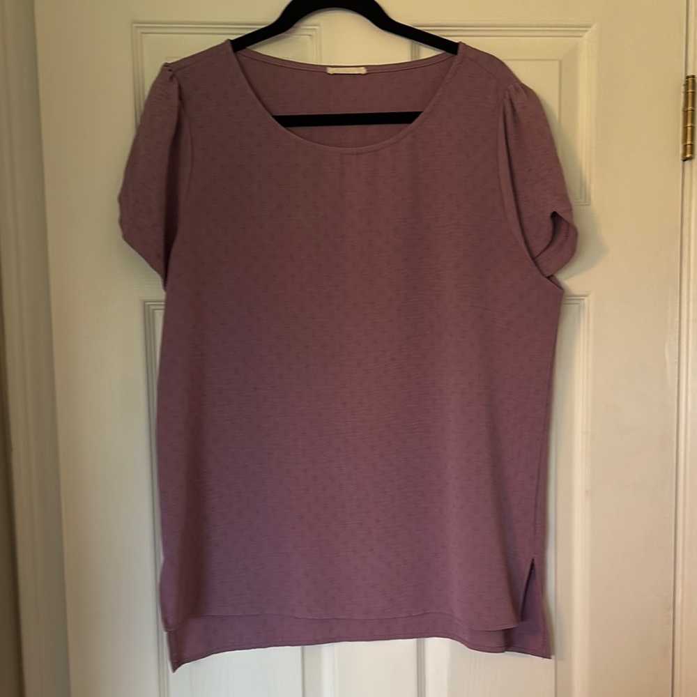 Purple Boxy Cap Sleeve Blouse